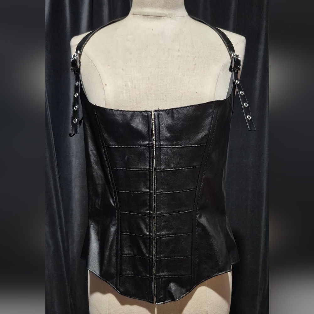 Allure Black Leather Corset Jacket
